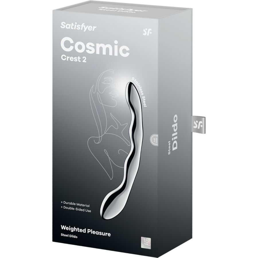 SATISFYER - DILDO DE DOBLE EXTREMO DE ACERO INOXIDABLE COSMIC CREST 2