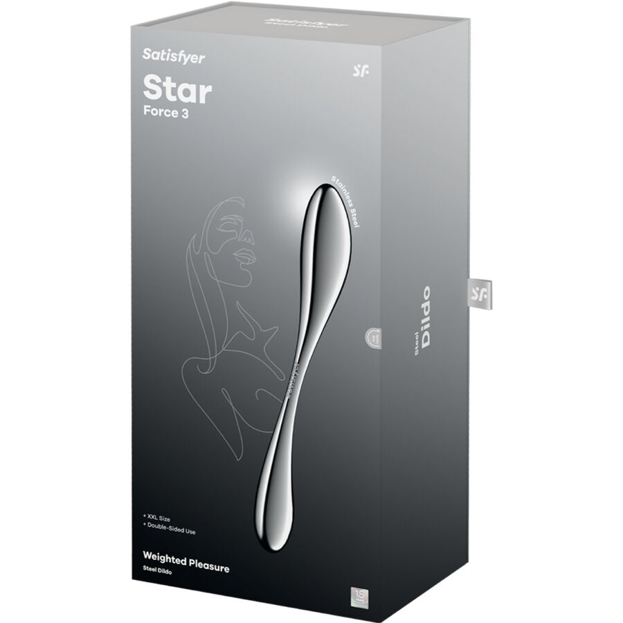 SATISFYER - DUAL-ENDED STAINLESS STEEL DILDO STAR FORCE 3