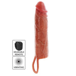 GET REAL - GUAINA VIBRANTE PER PENE IN SILICONE COLORE CARAMELLO PER PELLE IDRATATA 20 CM