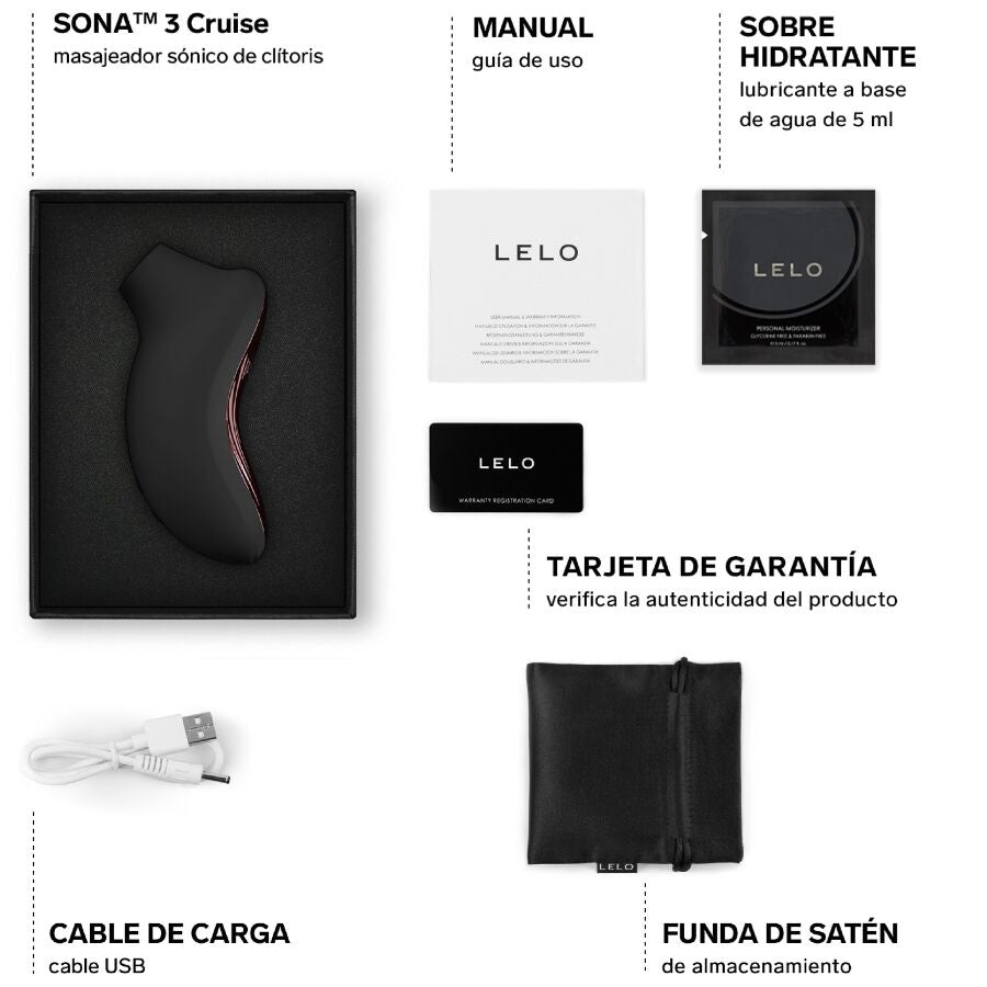 LELO - SONA 3 CRUISE CLITORAL SONIC MASSAGER NERO
