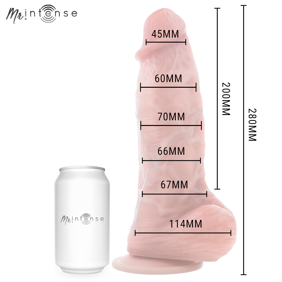 MR INTENSE - DILDO DE SILICONA EXTRAGRANDE SPENCER 28 CM -Ø- 7,3 CM
