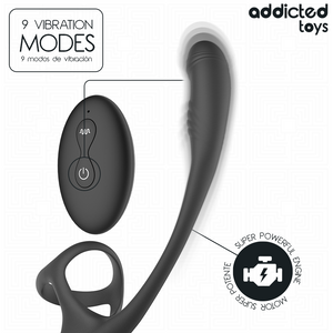 ADDICTED TOYS - ANAL PLUG WITH VIBRATION AND 360º OSCILLATION AND TESTICLE STIMULATOR