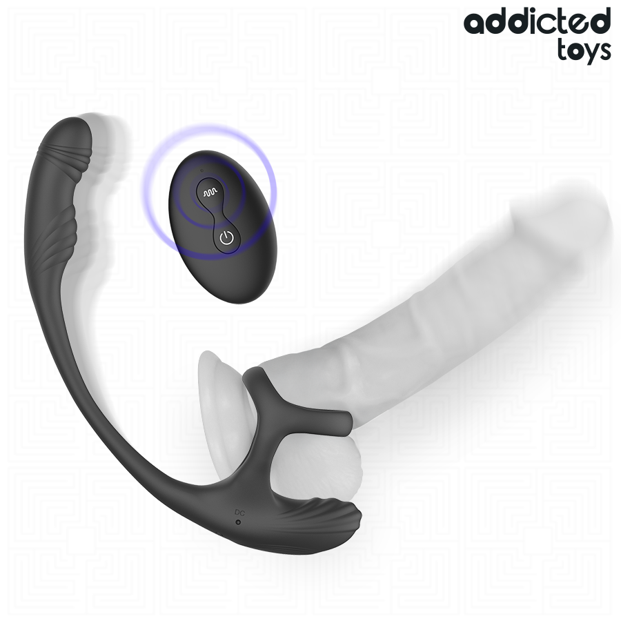 ADDICTED TOYS - ANAL PLUG WITH VIBRATION AND 360º OSCILLATION AND TESTICLE STIMULATOR
