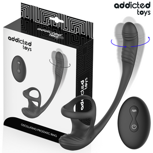 ADDICTED TOYS - ANAL PLUG WITH VIBRATION AND 360º OSCILLATION AND TESTICLE STIMULATOR