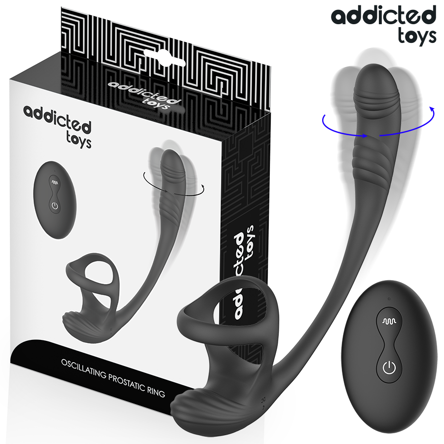 ADDICTED TOYS - ANAL PLUG WITH VIBRATION AND 360º OSCILLATION AND TESTICLE STIMULATOR