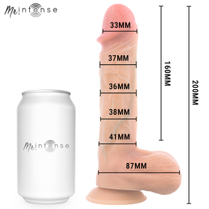 MR INTENSE - DILDO VIBRANTE LOGAN IN SILICONE CON EFFETTO CALORE E TELECOMANDO 20 CM -Ø- 4,1 CM