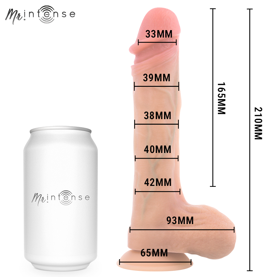 MR INTENSE - BRADLEY SILICONE VIBRATING DILDO WITH HEATING EFFECT AND REMOTE CONTROL 21 CM -Ø- 4.2 CM