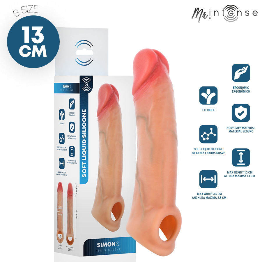 MR INTENSE - SIMON S SILICONE COCK SLEEVE 13 CM -Ø- 4 CM