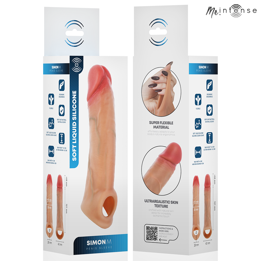 MR INTENSE - SIMON M PROLUNGA PER PENE IN SILICONE 14,5 CM -Ø- 4 CM