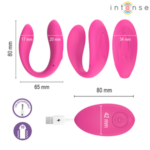 INTENSE - NORA STIMOLATORE VIBRANTE A MORSETTO ROSA