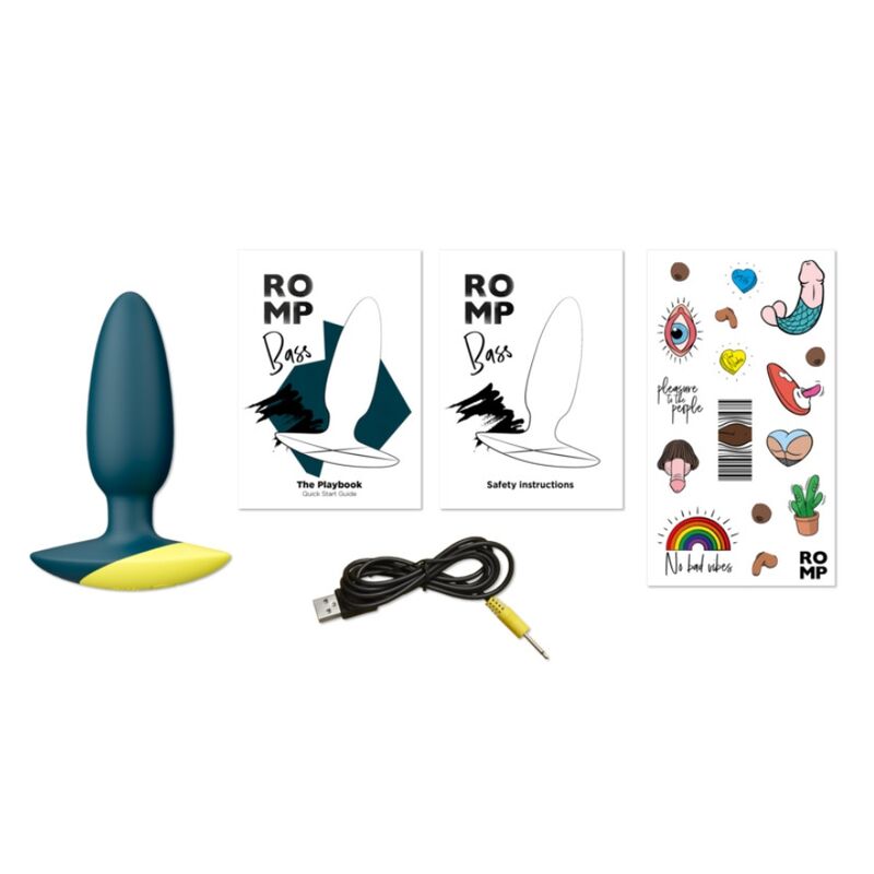 ROMP - VIBRATORE ANALE A FORMA DI PLUG CON BASSI POTENTI 10 CM VERDE