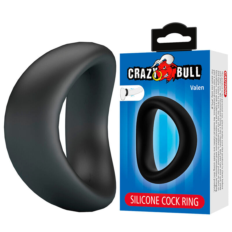 CRAZY BULL - VALEN ANELLO PER PENE ERGONOMICO IN SILICONE NERO