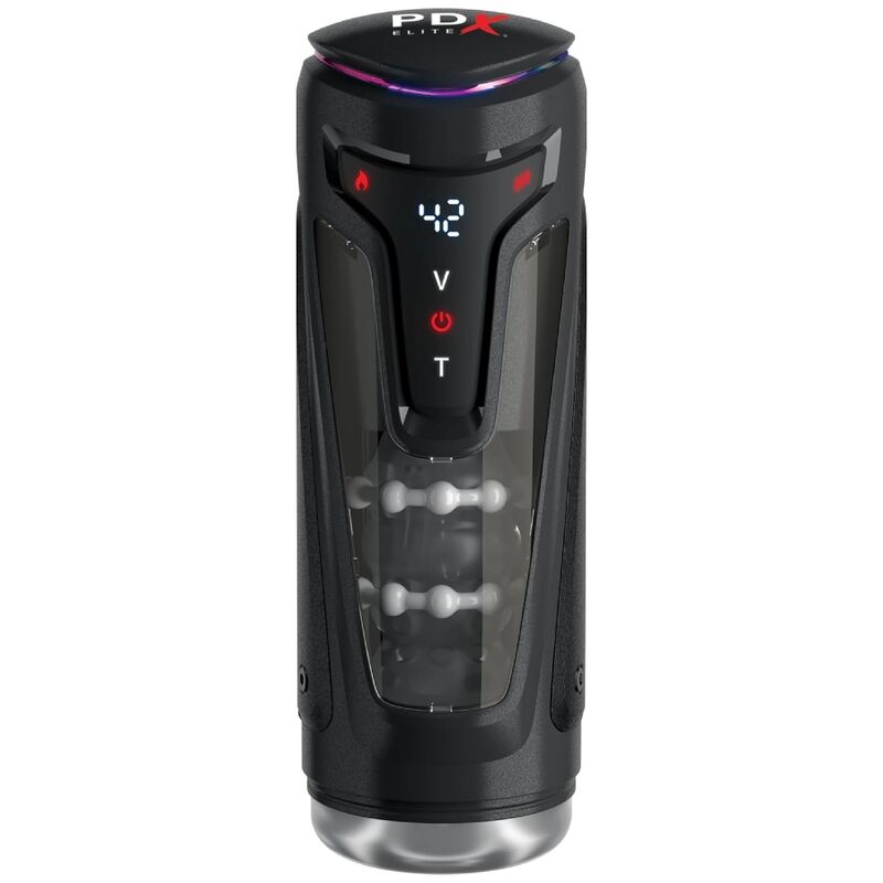 PDX ELITE - MOTO-BATOR PRO MASTURBADOR AUTOMÁTICO VIBRADOR Y CALEFACTOR CON PROTECCIÓN, 26,5 CM