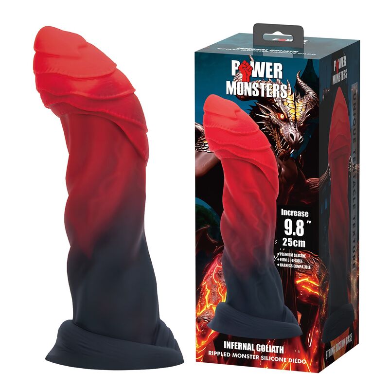 POWER MONSTERS - DILDO IN SILICONE BIGOLIATH BICOLORE FANTASY 25 CM Ø 6 CM