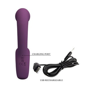 PRETTY LOVE - BRYNNLEE VIBRATORE RICARICABILE CON STIMOLATORE ORALE, 10 VIBRAZIONI E 5 FUNZIONI DI LECCATA, VIOLA