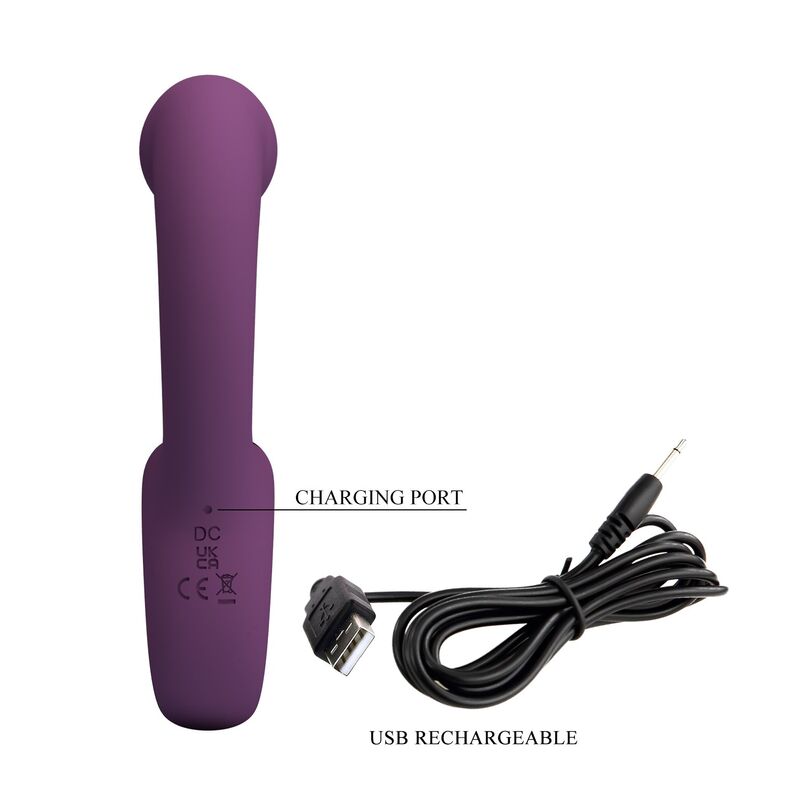 PRETTY LOVE - BRYNNLEE VIBRATORE RICARICABILE CON STIMOLATORE ORALE, 10 VIBRAZIONI E 5 FUNZIONI DI LECCATA, VIOLA