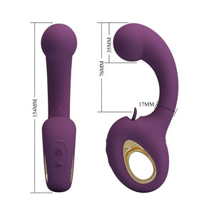 PRETTY LOVE - BRYNNLEE VIBRATORE RICARICABILE CON STIMOLATORE ORALE, 10 VIBRAZIONI E 5 FUNZIONI DI LECCATA, VIOLA
