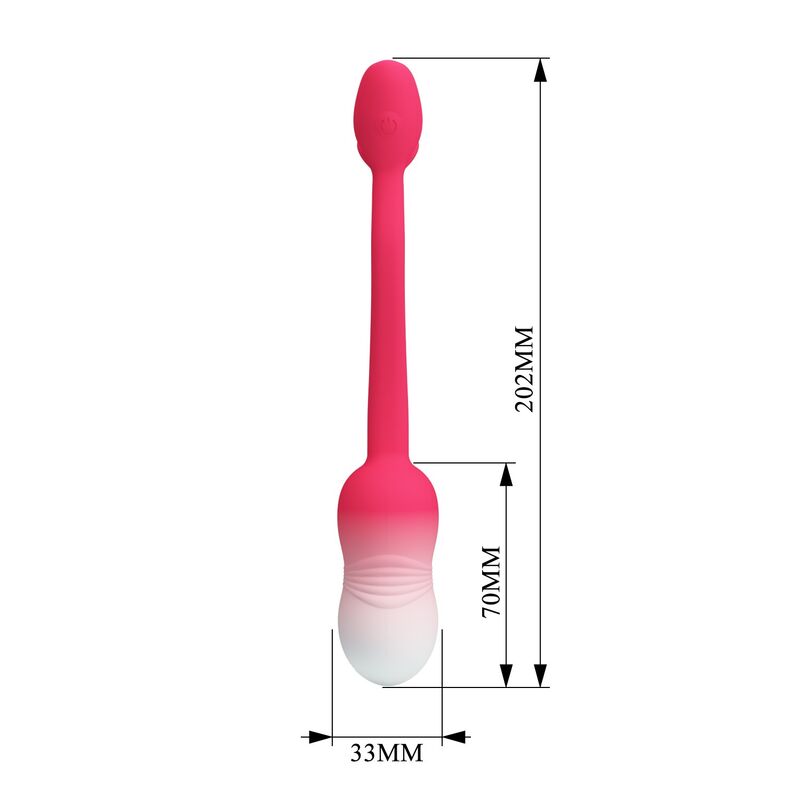 PRETTY LOVE - HUEVO VIBRADOR PULSEN CON CONTROL POR APP, 12 FUNCIONES, RECARGABLE POR USB, ROSA
