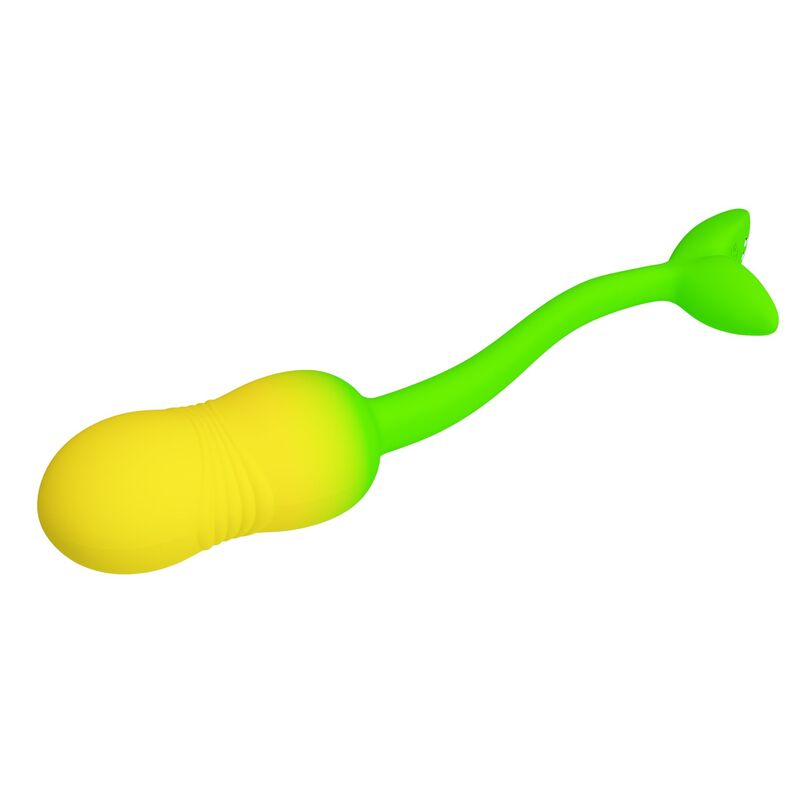 PRETTY LOVE - UOVO VIBRANTE CONTROLLABILE TRAMITE APP PULSEN, 12 FUNZIONI, RICARICABILE TRAMITE USB, VERDE-GIALLO