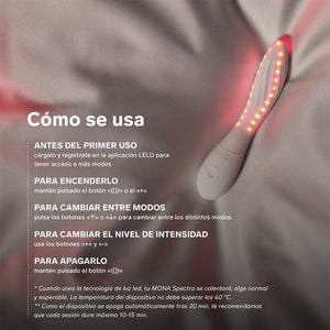 LELO - MONA SPECTRA MASSAGGIATORE INTIMO A LUCE ROSSA RICARICABILE E CONTROLLABILE TRAMITE APP