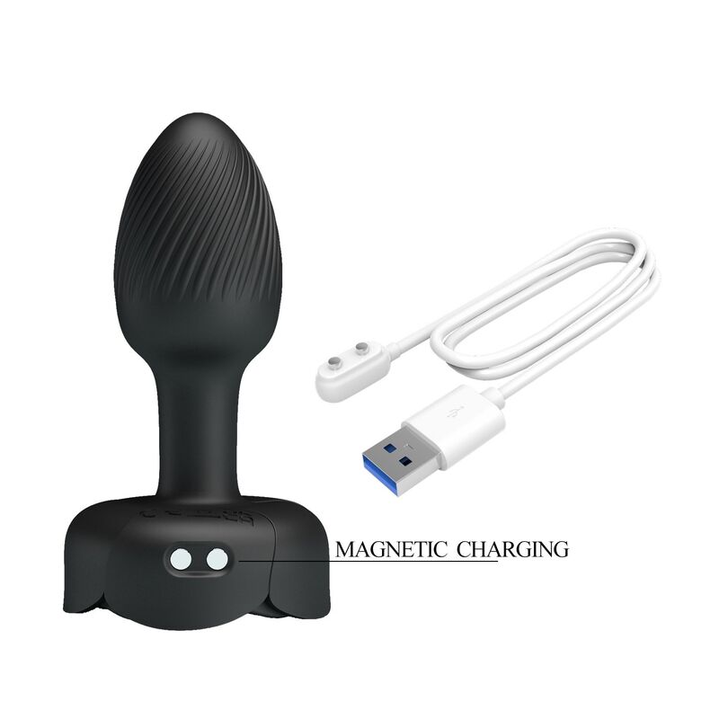 PRETTY LOVE - PLUG ANAL VIBRADOR RECARGABLE CON 10 MODOS, NEGRO