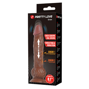 PRETTY LOVE - DILDO VIBRANTE EREN 20,5 CM Ø 4,5 CM MARRONE