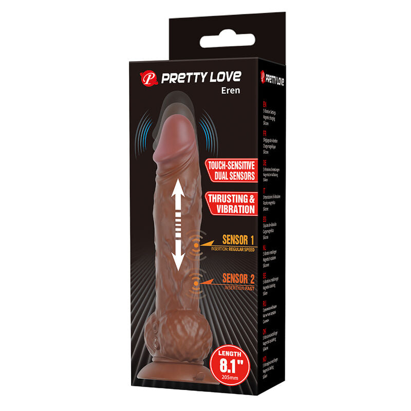 PRETTY LOVE - DILDO VIBRANTE EREN 20,5 CM Ø 4,5 CM MARRONE