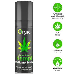 ORGIE - Hemp! Gel íntimo para sensaciones múltiples y orgasmos intensos, 15 ml