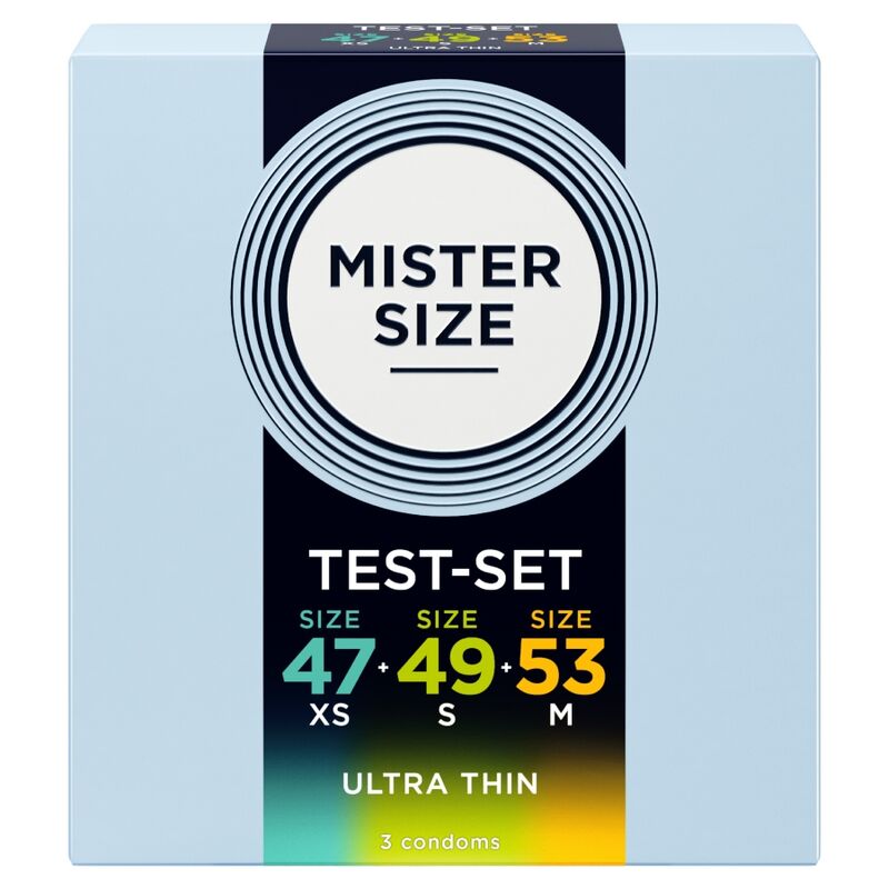 MISTER SIZE - CONFEZIONE CAMPIONE PRESERVATIVI MISURA 47-49-53 MM (3 UNITÀ)