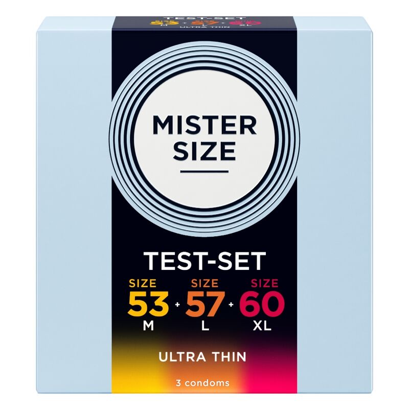 MISTER SIZE - CAMPIONE CONFEZIONE PRESERVATIVI MISURA 53-57-60 MM (3 UNITÀ)