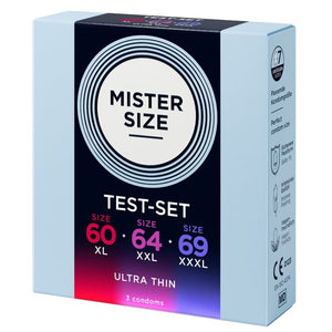 MISTER SIZE - CAMPIONE CONFEZIONE PRESERVATIVI MISURA 60-64-69 MM (3 UNITÀ)