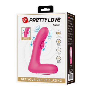 PRETTY LOVE - VIBRATORE RICARICABILE IN SILICONE DUDEN CON 12 MODALITÀ DI VIBRAZIONE E 3 MODALITÀ DI OSCILLAZIONE, ROSA