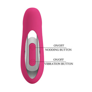 PRETTY LOVE - VIBRATORE RICARICABILE IN SILICONE DUDEN CON 12 MODALITÀ DI VIBRAZIONE E 3 MODALITÀ DI OSCILLAZIONE, ROSA