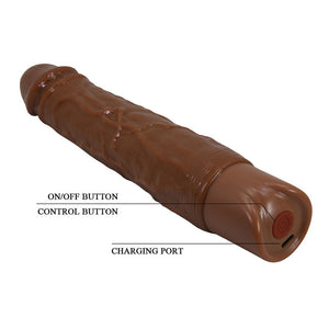 PRETTY LOVE - KESSLER DILDO VIBRANTE REALISTICO CON 10 MODALITÀ DI VIBRAZIONE E 10 ROTAZIONI, 22 CM, MARRONE