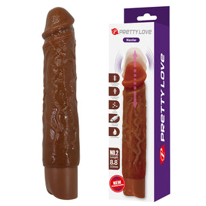 PRETTY LOVE - KESSLER DILDO VIBRANTE REALISTICO CON 10 MODALITÀ DI VIBRAZIONE E 10 ROTAZIONI, 22 CM, MARRONE
