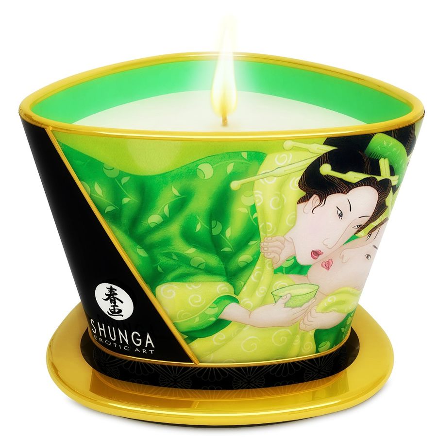 SHUNGA - MINI CARESS BY CANDELIGHT CANDELA DA MASSAGGIO TÈ VERDE 170 ML