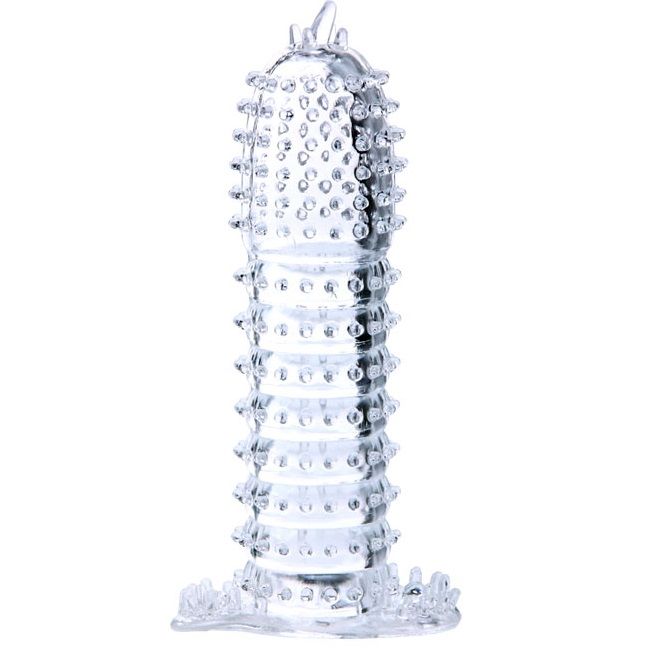 BAILE - GUINA PENE CON PUNTI DI STIMOLAZIONE TRASPARENTI 14 CM