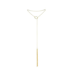 JEWELLERY - MAGNIFIQUE GOLD FRINGED METAL NECKLACE