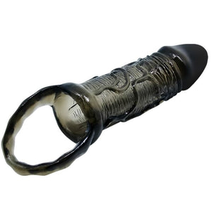 BAILE - PENIS EXTENDER COVER WITH TESTICLE STRAP BLACK 13.5 CM