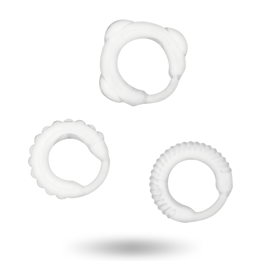 ADDICTED TOYS - SET DE ANILLOS PARA PENE TRANSPARENTES