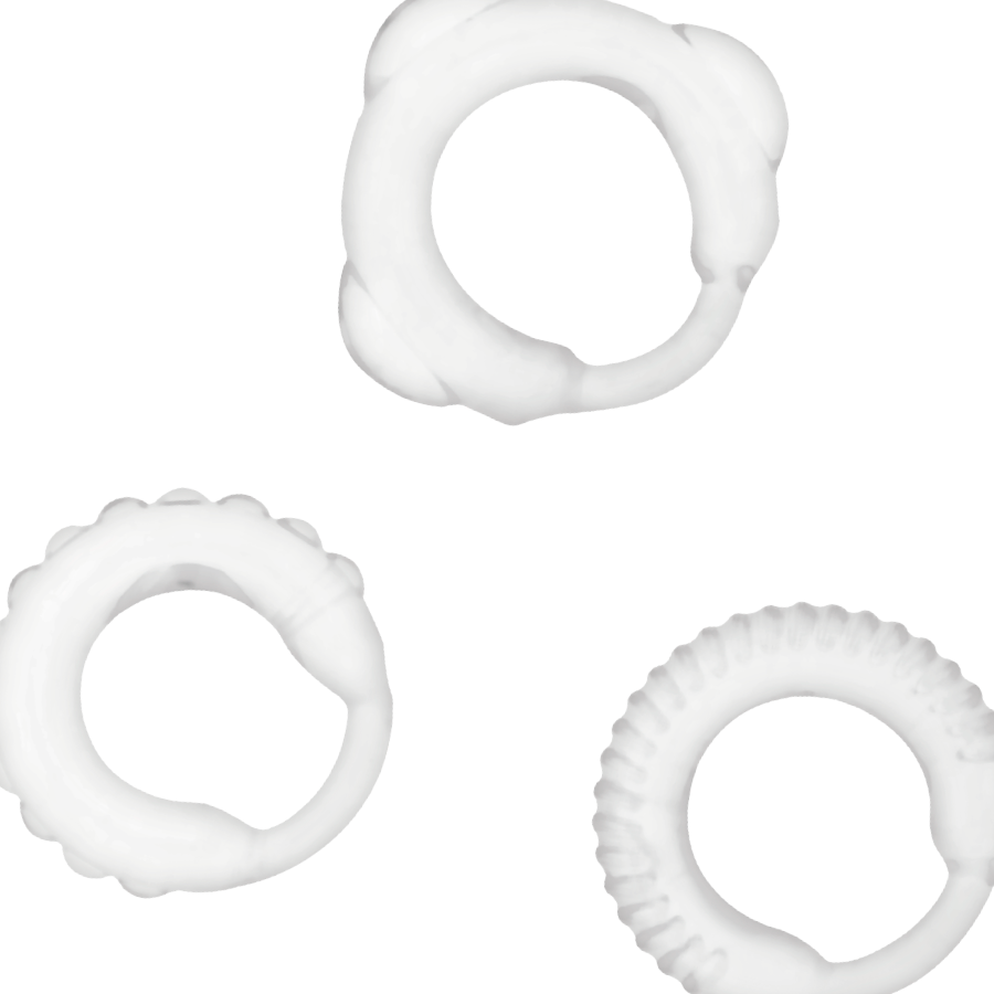 ADDICTED TOYS - SET DE ANILLOS PARA PENE TRANSPARENTES