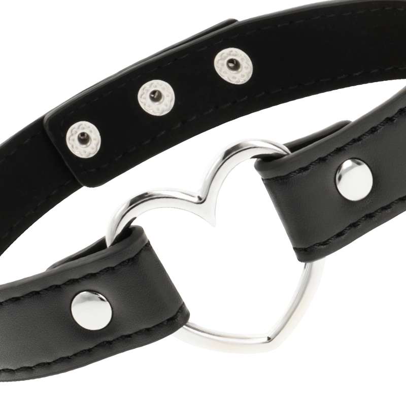 COQUETTE CHIC DESIRE - COLLAR DE CUERO VEGANO CON CORAZÓN ACCESORIO PARA MUJER
