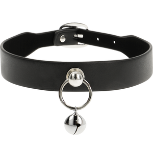 COQUETTE CHIC DESIRE - VEGAN LEATHER CHOKER WOMEN'S ACCESSORY BELL/O-RING