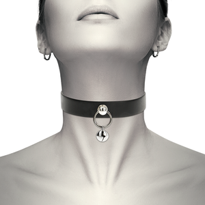 COQUETTE CHIC DESIRE - VEGAN LEATHER CHOKER WOMEN'S ACCESSORY BELL/O-RING