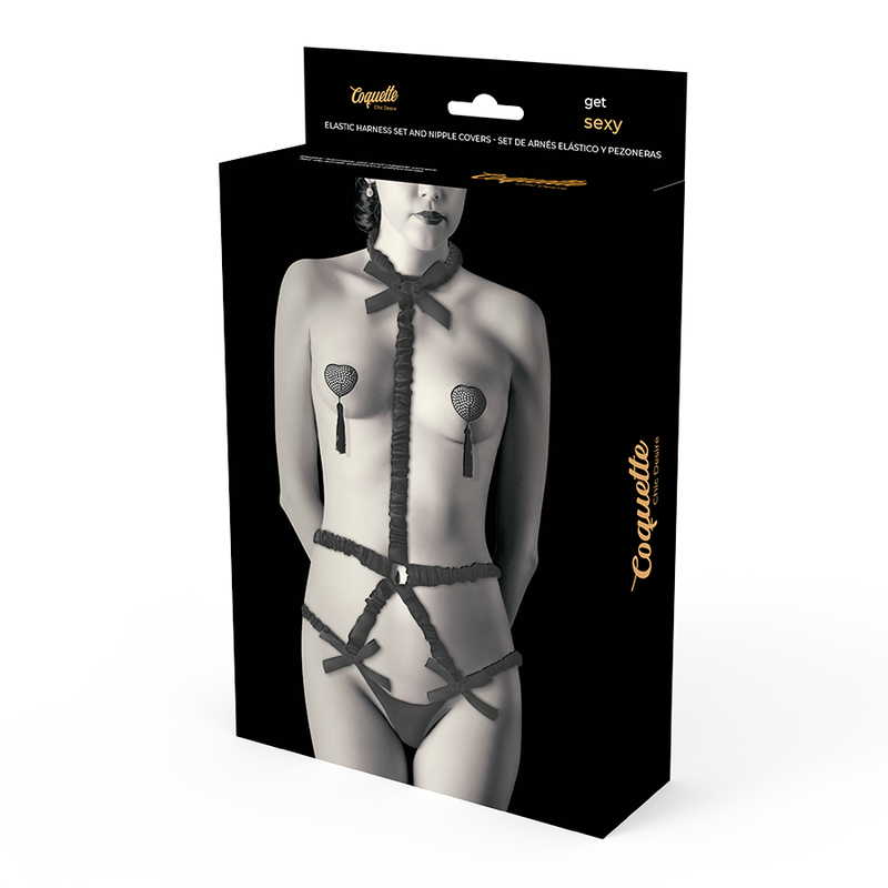 COQUETTE CHIC DESIRE - DELUXE LINGERIE SET WITH NIPPLE COVERS