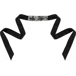 COQUETTE CHIC DESIRE - MASCHERA IN PIZZO NERO CON NASTRO