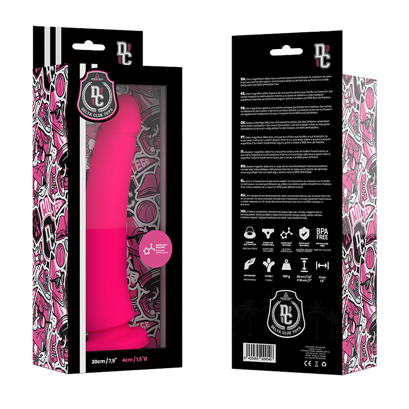 DELTA CLUB - JUGUETES DILDO MÉDICO ROSA DE SILICONA 20 CM -O- 4 CM