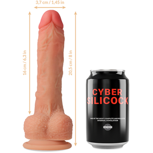 CYBER SILICOCK - STRAP-ON CONNOR IN LIQUID SILICONE WITH 3 FREE RINGS 20.5 CM -O- 3.7 CM