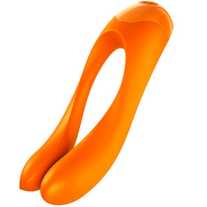 SATISFYER - VIBRADOR DE DEDO CANDY CANE NARANJA