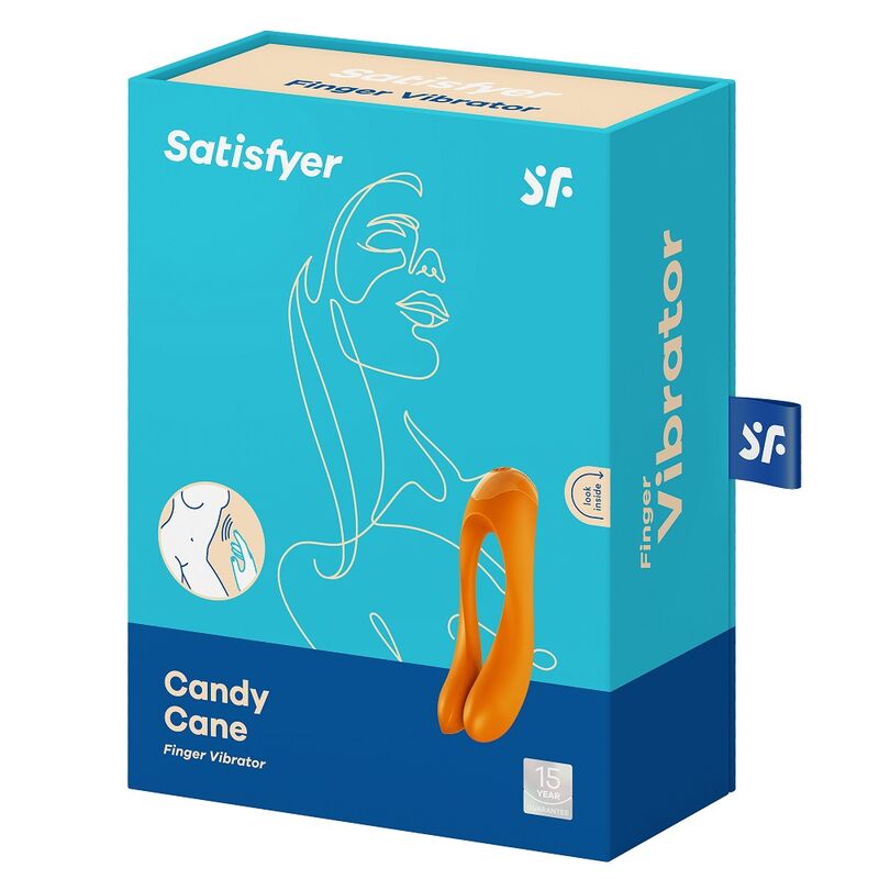 SATISFYER - FINGER VIBRATOR CANDY CANE ORANGE